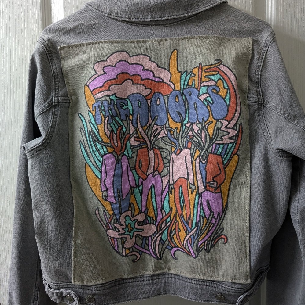 The Doors upcycled denim jacket